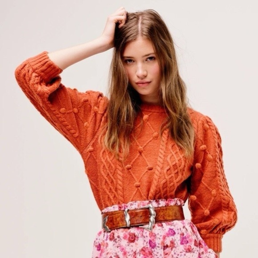 $269  FOR LOVE & LEMONS Florentina Sweater in Ginger S